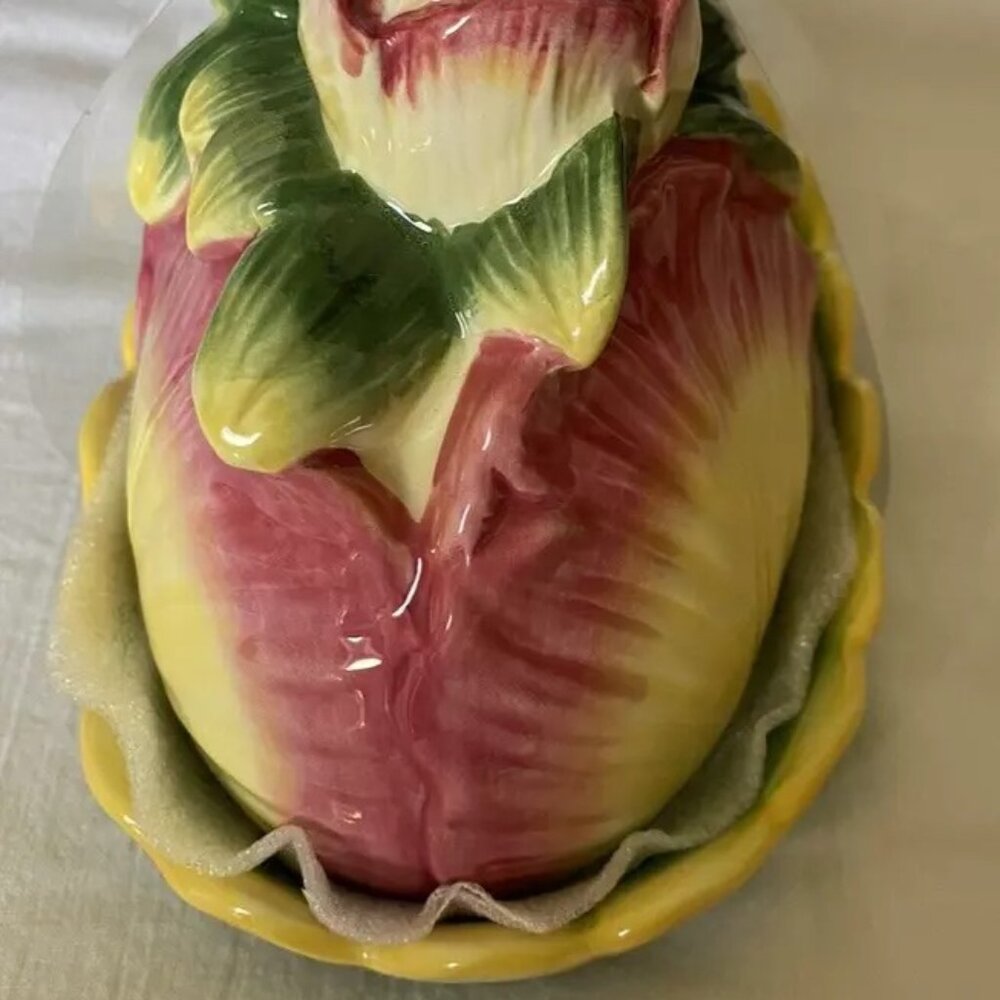 Corner Ruby Botanical Collection Roses Flower Multicolor Butter Dish Ceramic NEW - Picture 9 of 11